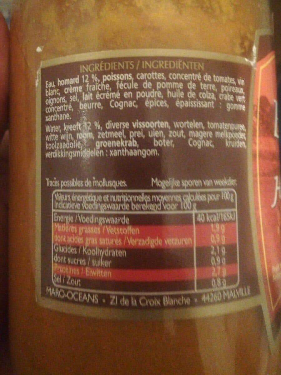 Open Food Facts Bisque de homard packshot