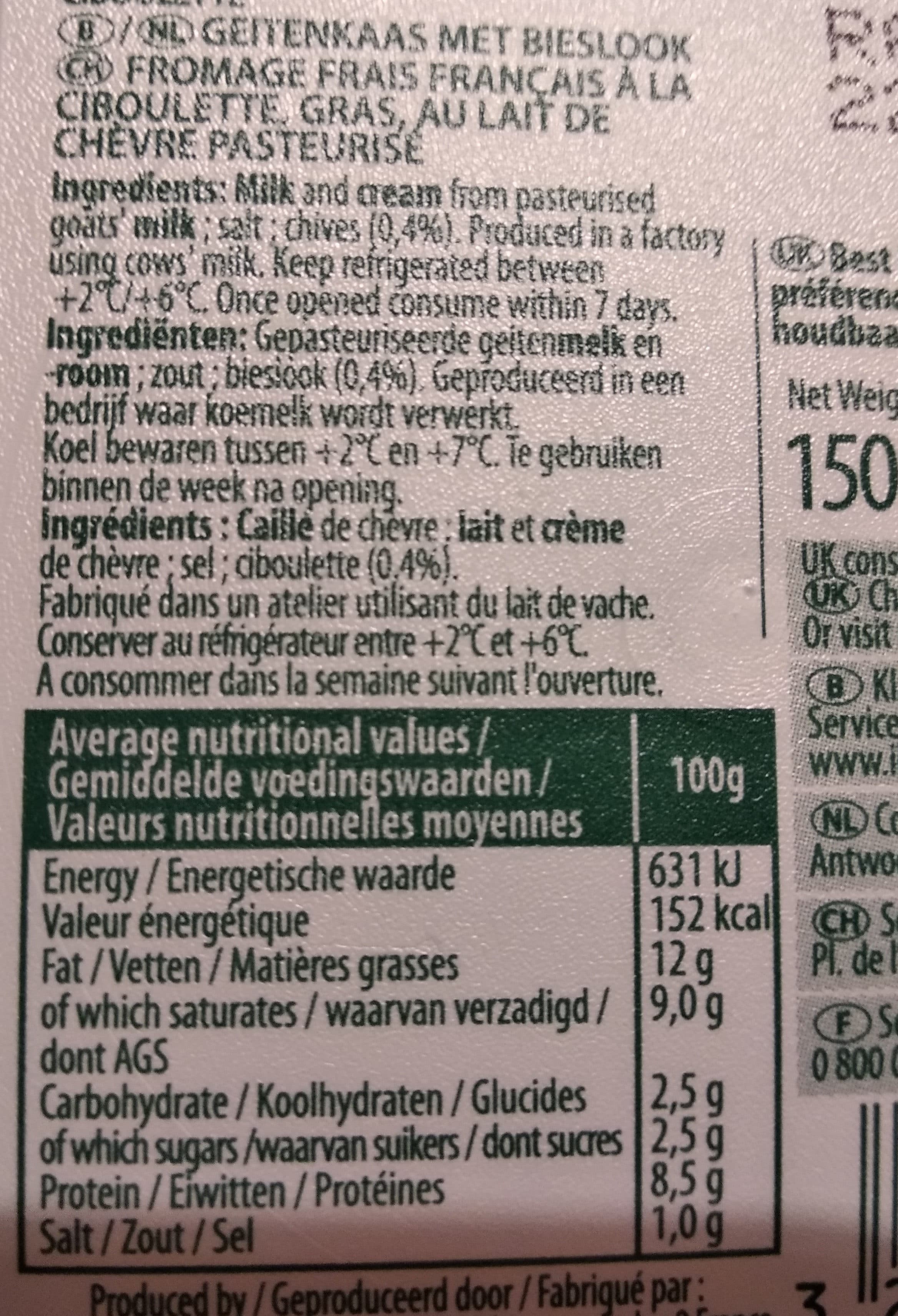 Chavroux Fromage de chèvre à la ciboulette packshot