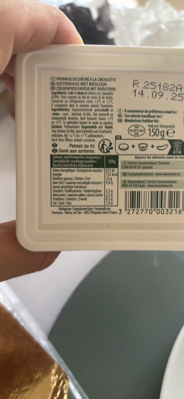 Chavroux Fromage de chèvre à la ciboulette packshot