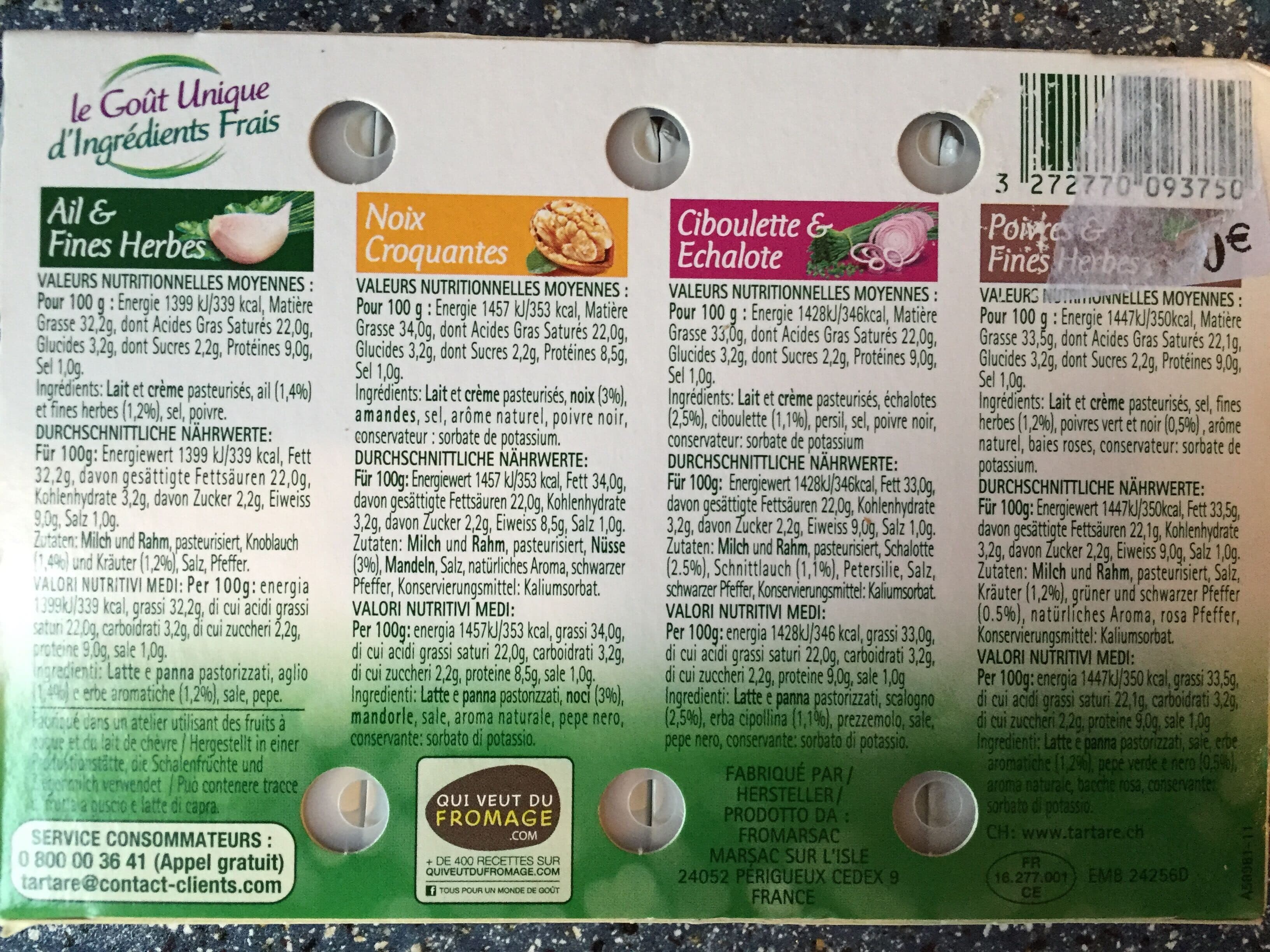 Savencia Tartare Coffret 4 saveurs packshot