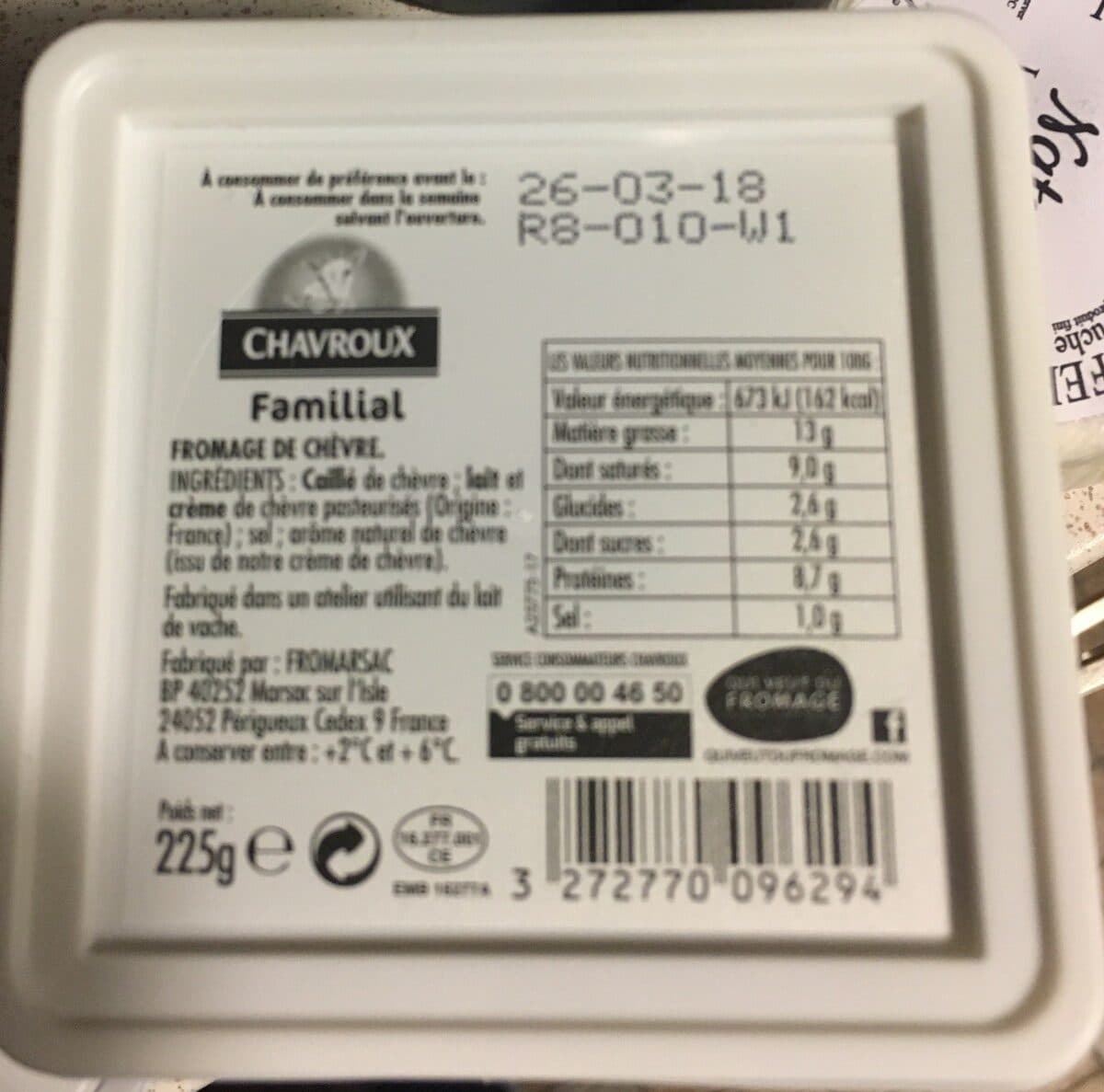Chavroux Fromage de chèvre packshot