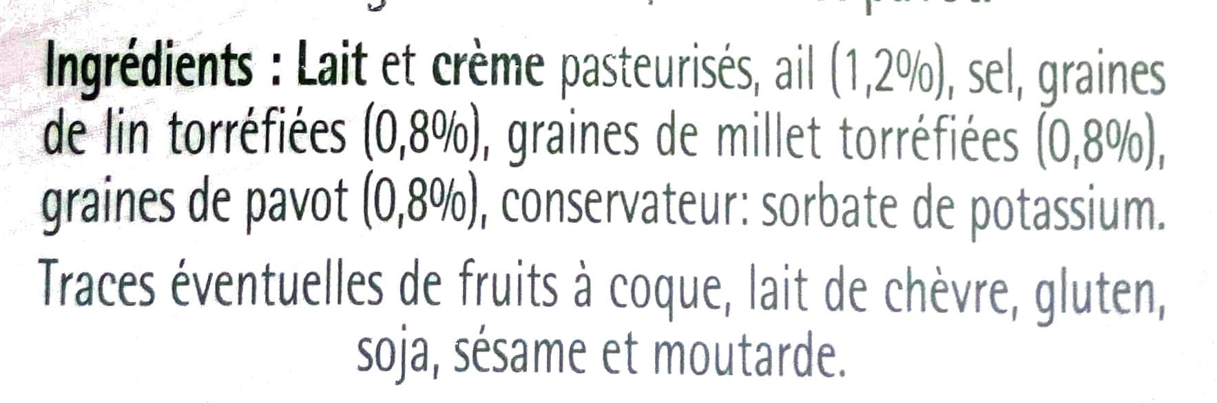 Savencia Tartare ail et graines croquantes packshot