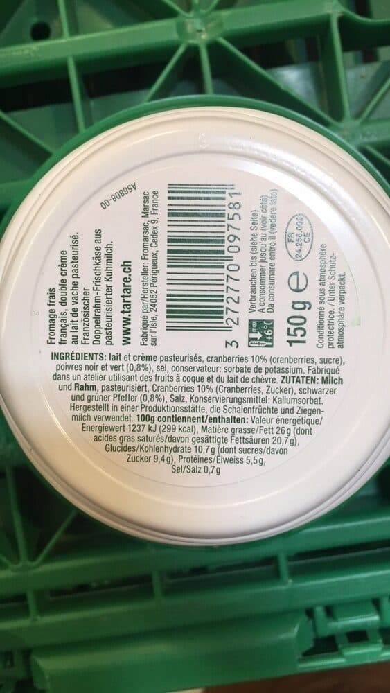 Tartare Cranberry & Poivre packshot