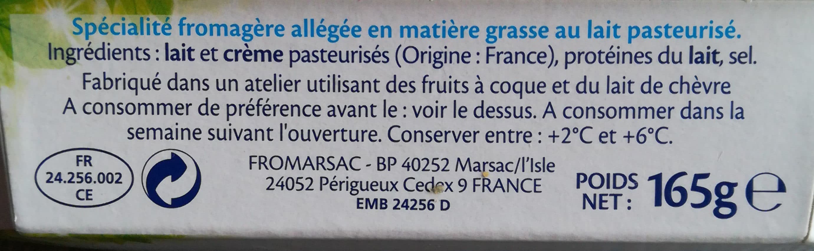 Savencia Spécialité fromagère allégée en matière grasse au lait pasteurisé packshot