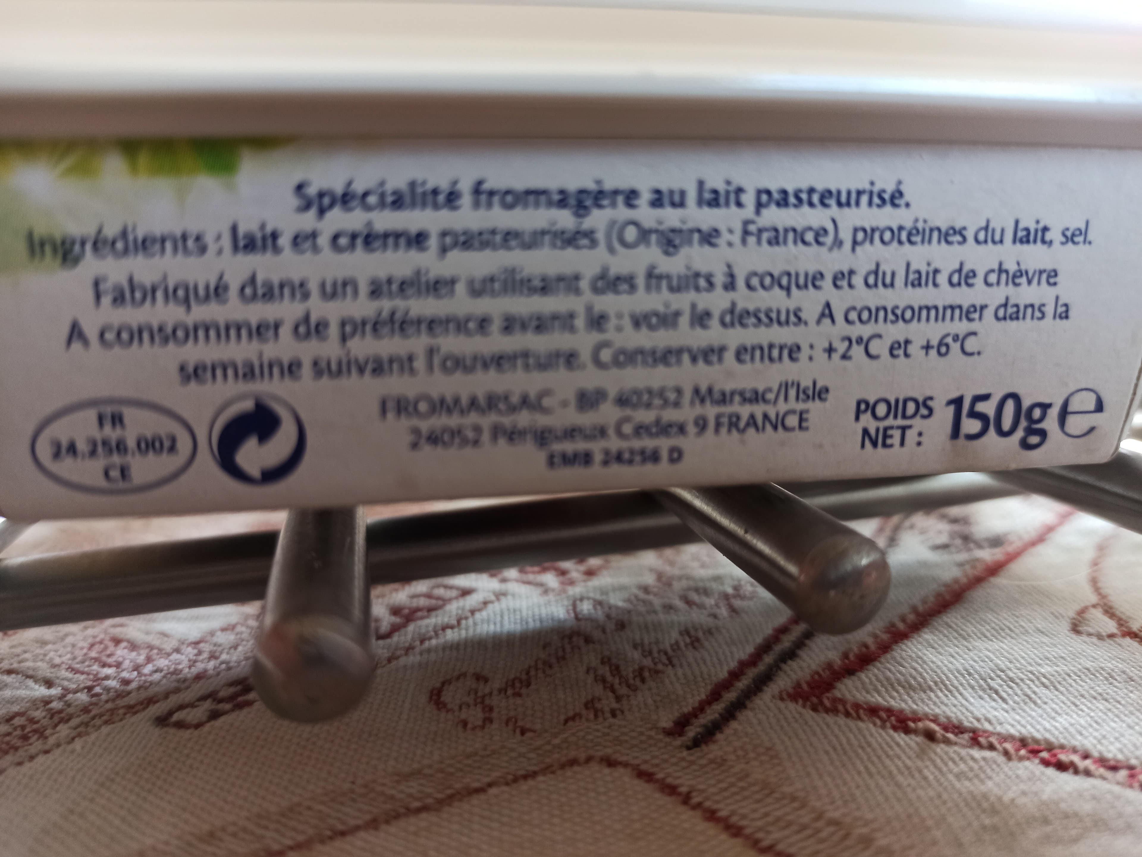 Fromarsac Spécialité fromagère au lait pasteurisé - Nature packshot