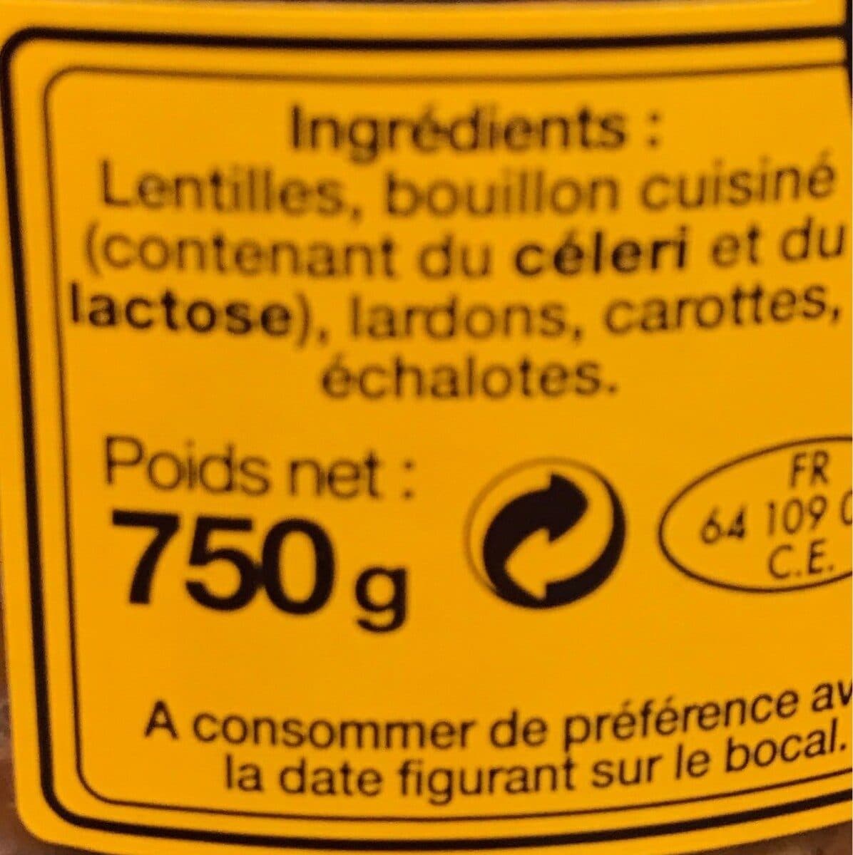 Pierre laguilhon Lentilles aux petits lardons packshot