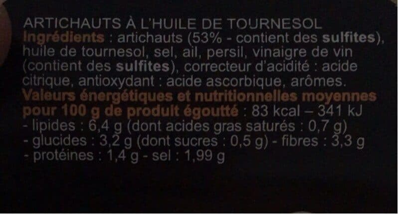 Open Food Facts Artichauts à la paysanne packshot