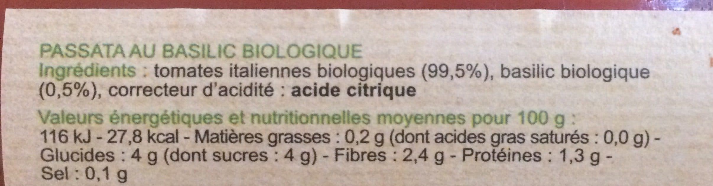 Open Food Facts Passata au basilic packshot
