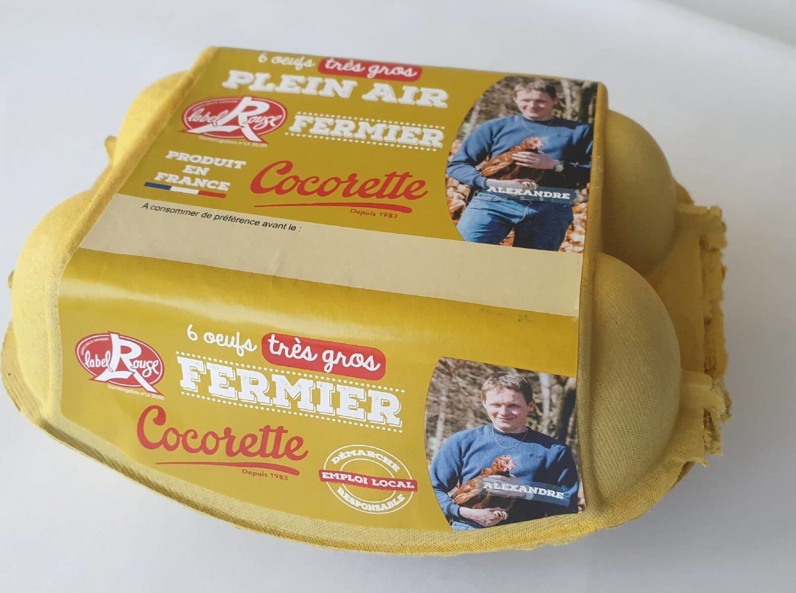 Cocorette Œufs Label Rouge fermiers Très Gros Cocorette x6 packshot