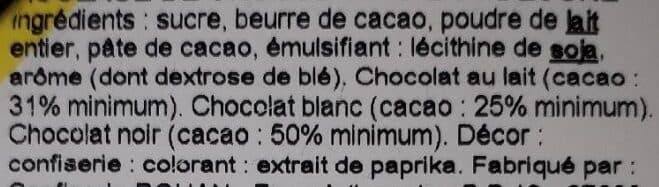 Open Food Facts Moulage de chocolat au lait décoré packshot