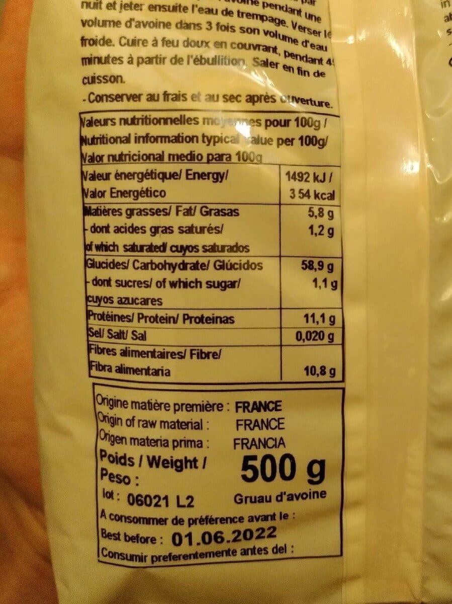 Celnat Gruau d'avoine packshot