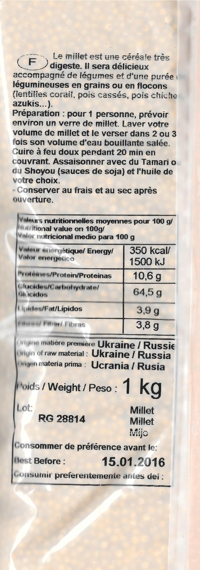 Celnat Millet packshot