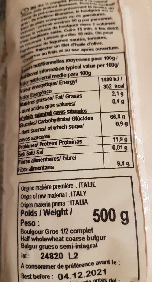 Celnat 500G Boulgour Gros packshot
