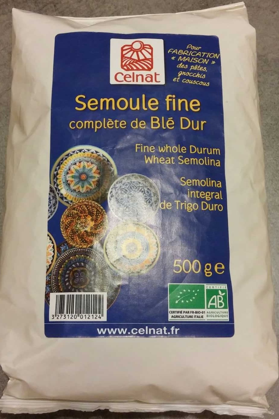 Celnat Semoule fine complète de blé dur packshot