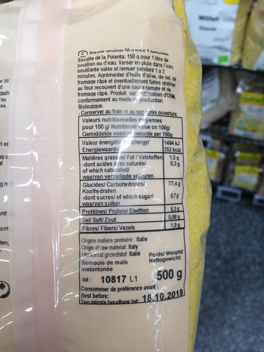 Happy Bio Polenta semoule de maïs instantanée packshot