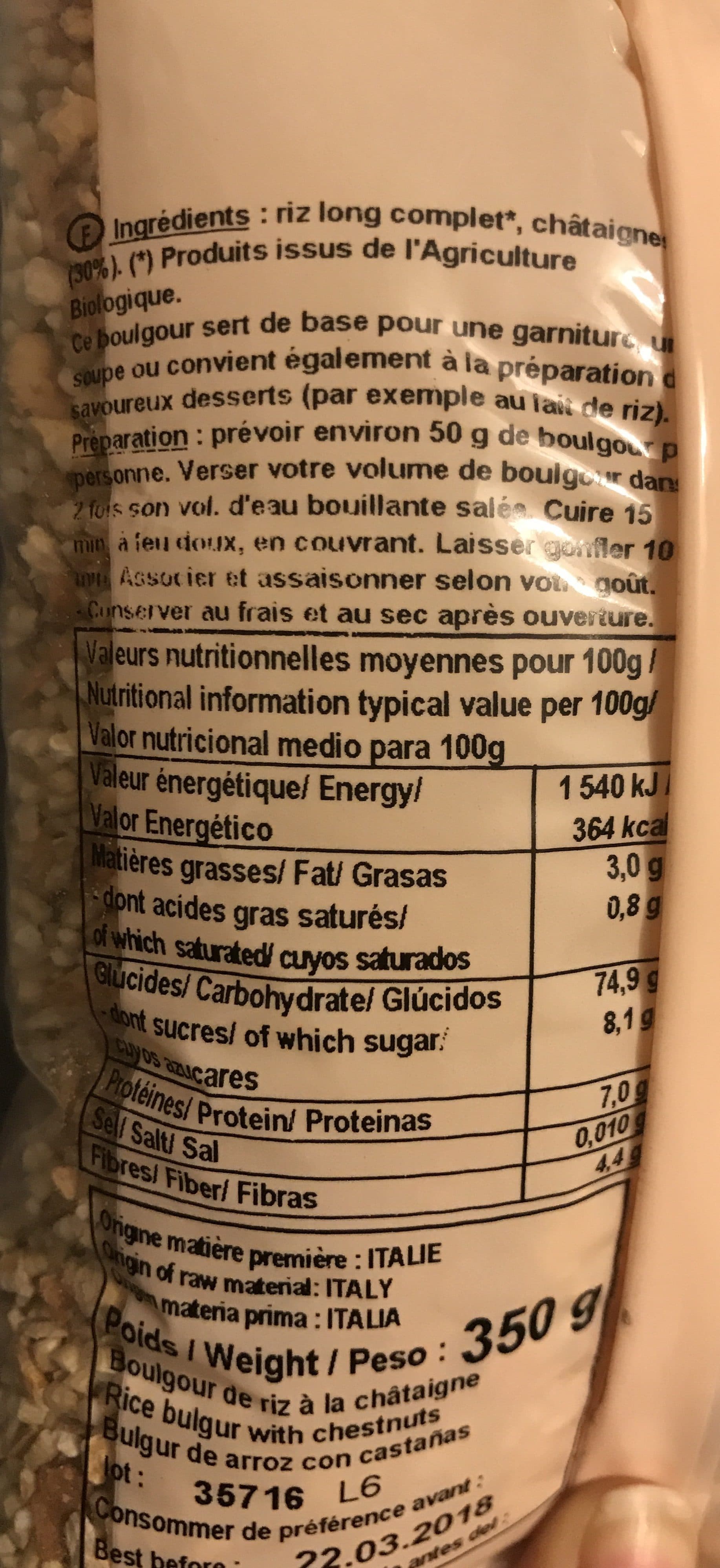 celnat Boulgour de riz à la châtaigne packshot
