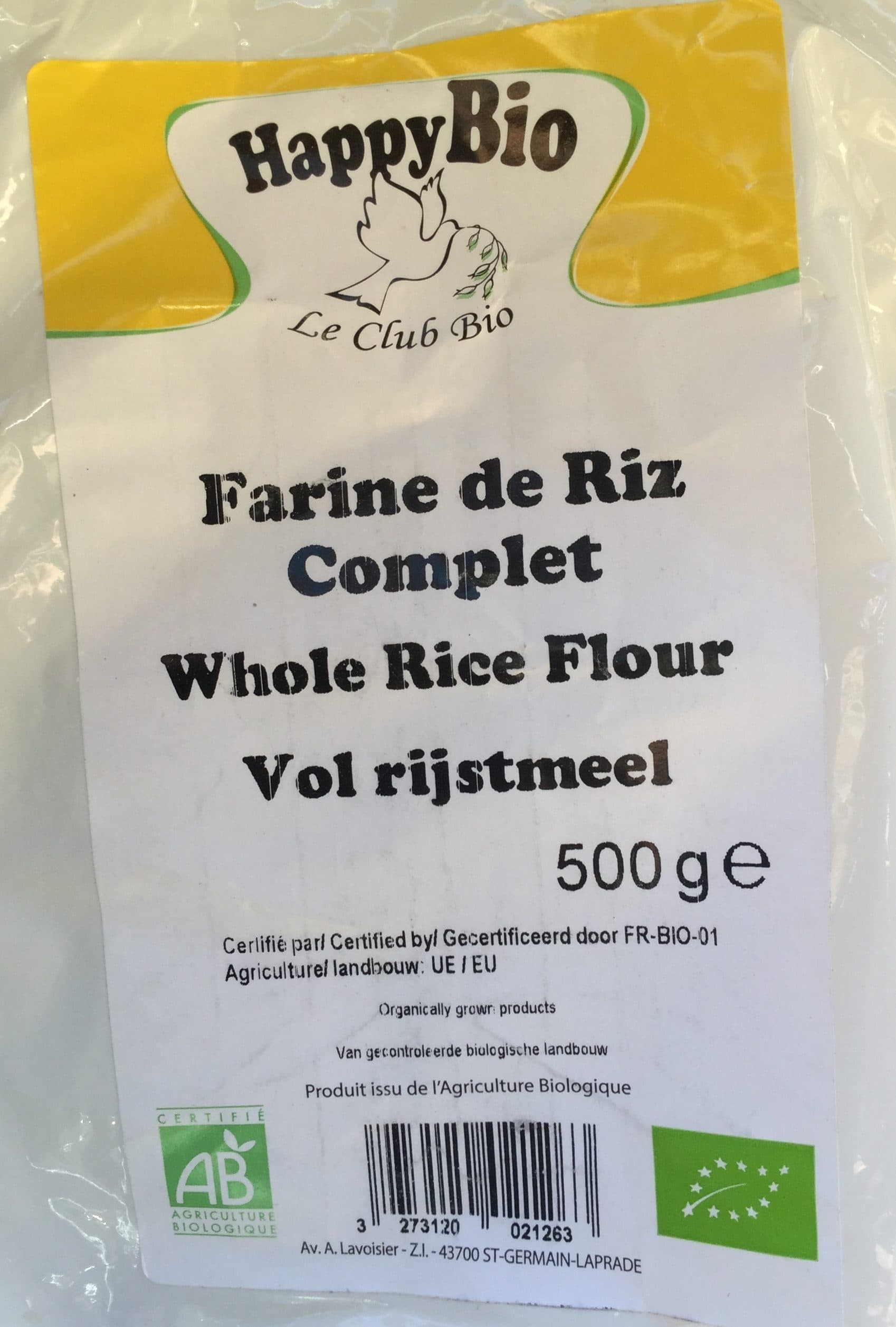 Happy Bio Farine de riz complet packshot