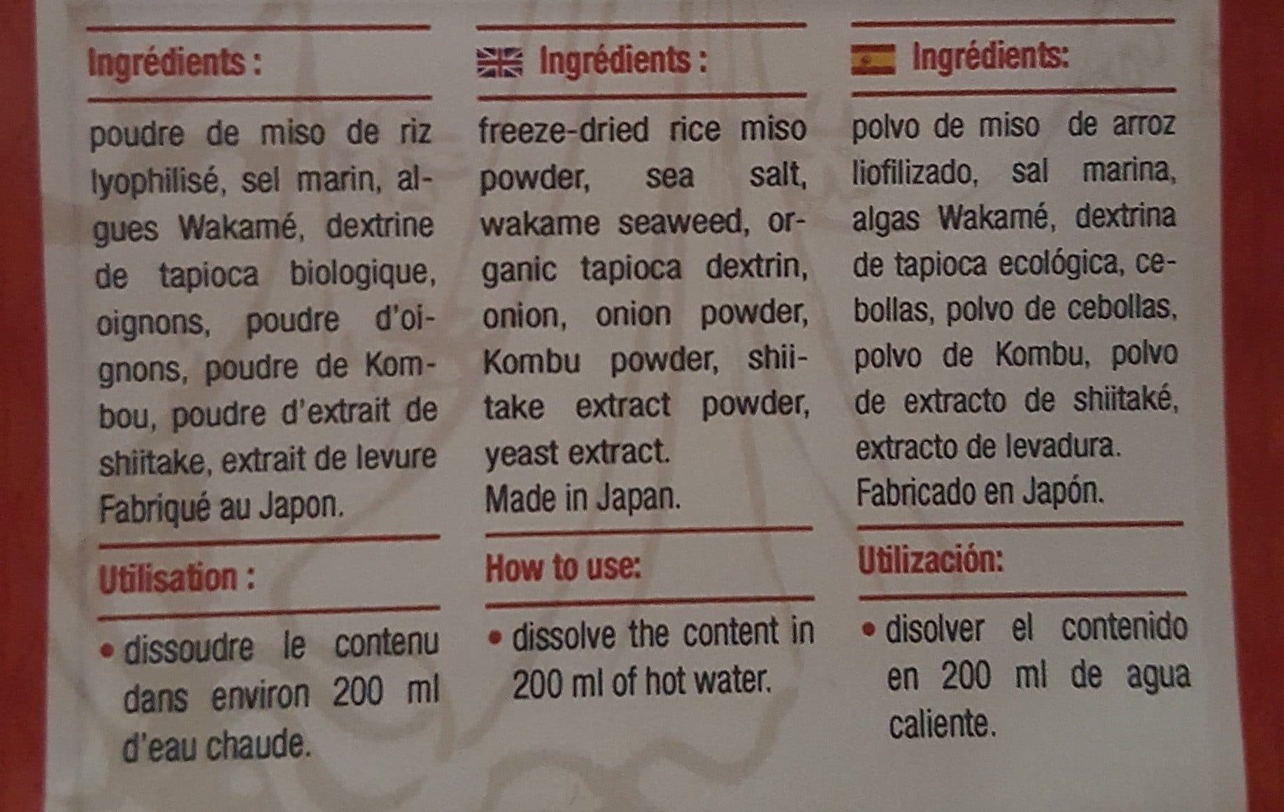 celnat 10X7G Soupe Miso Rouge Instantanee packshot