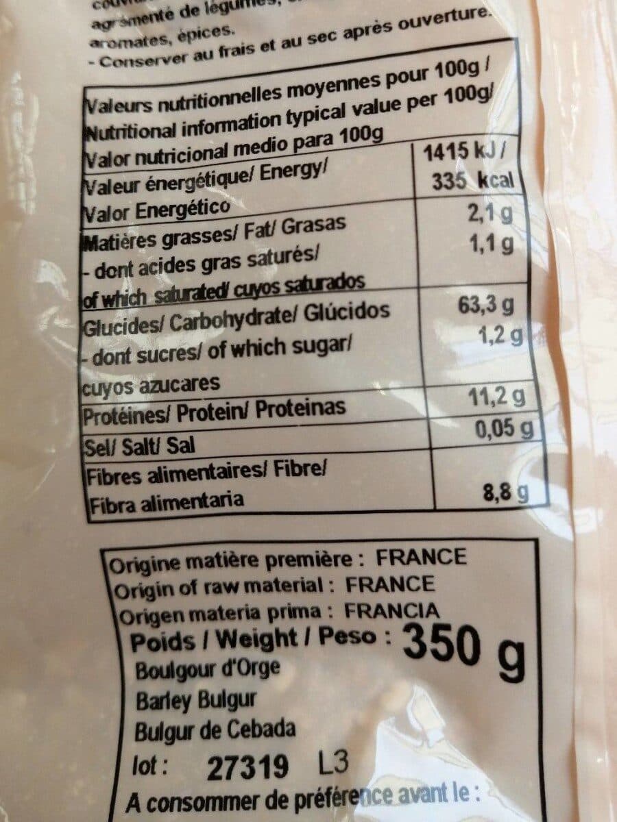 Celnat Boulgour d'orge packshot