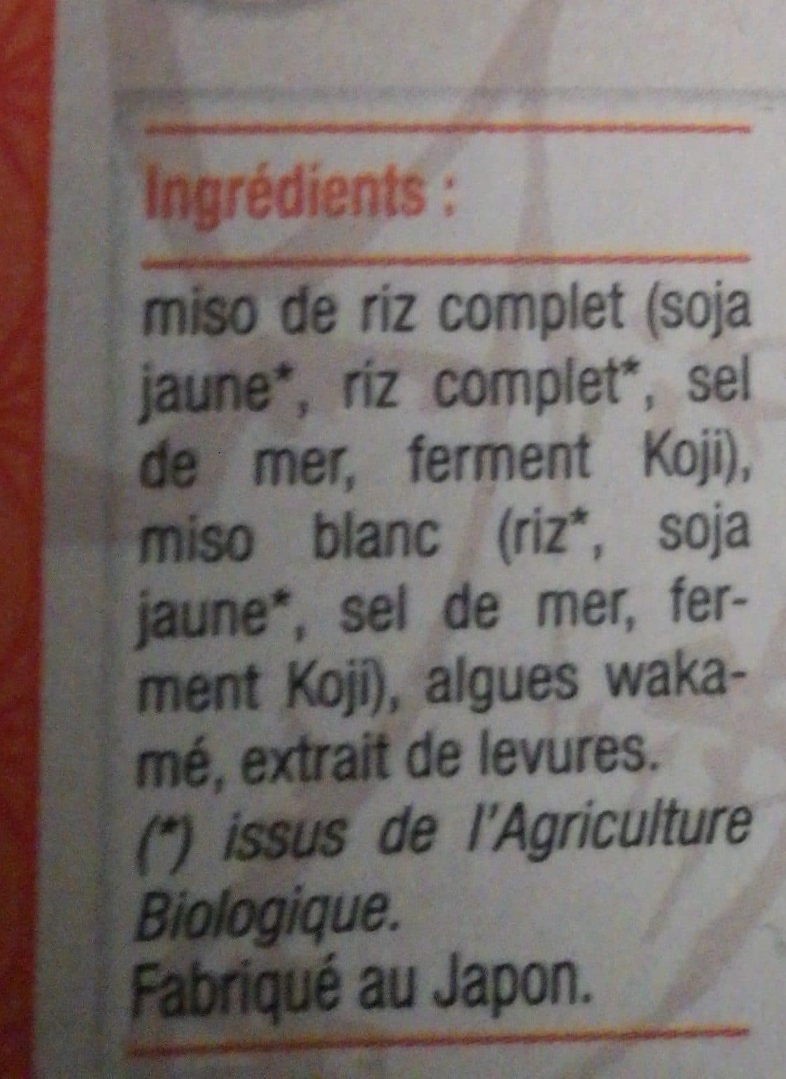 Celnat Soupe miso instantanée bio packshot