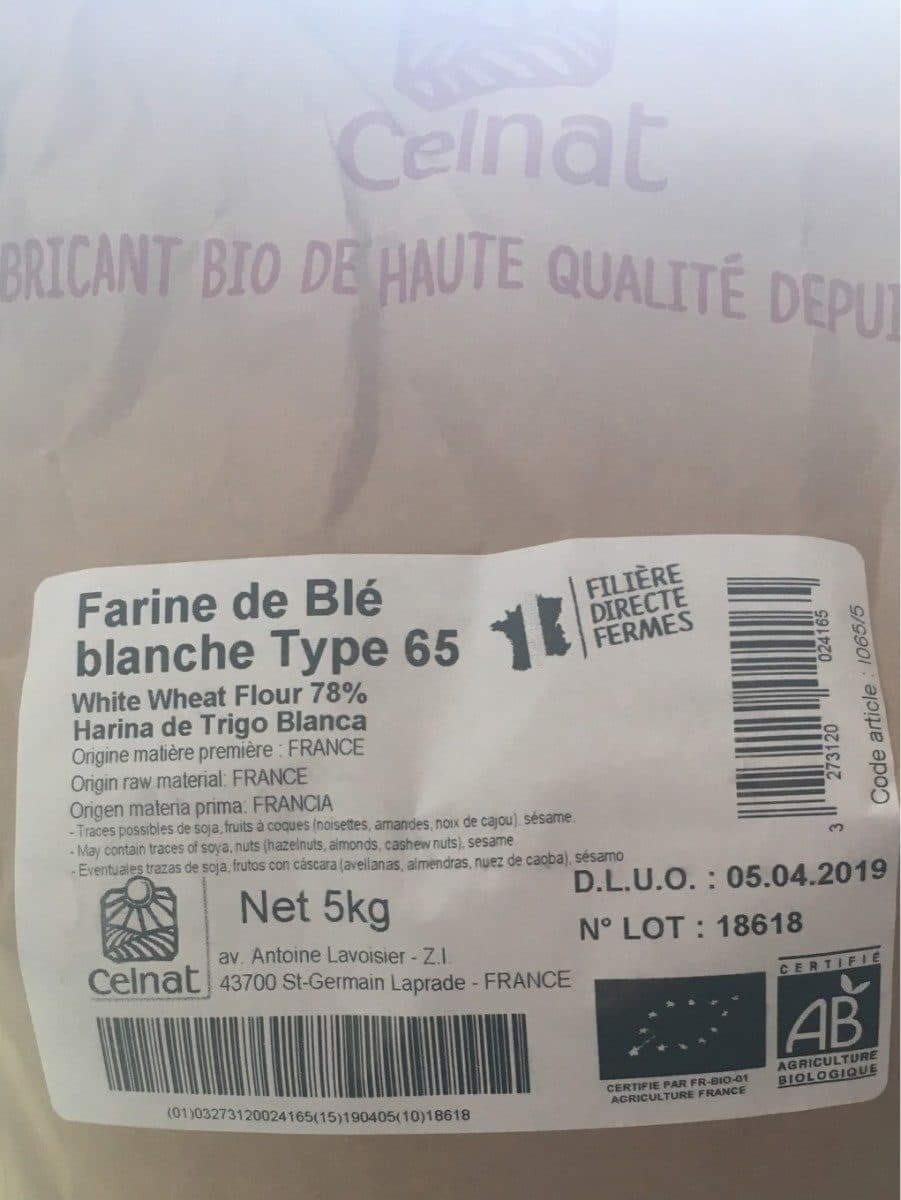 Celnat Farines de blé Blanche Type 65 packshot
