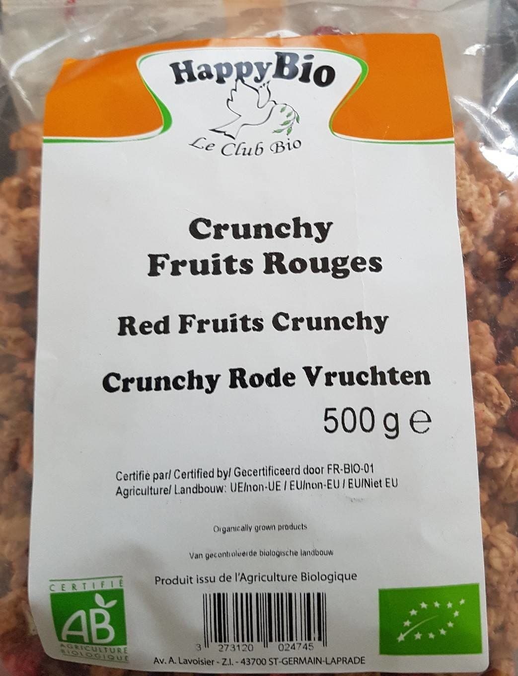 HappyBio Crunchy Fruits Rouges packshot