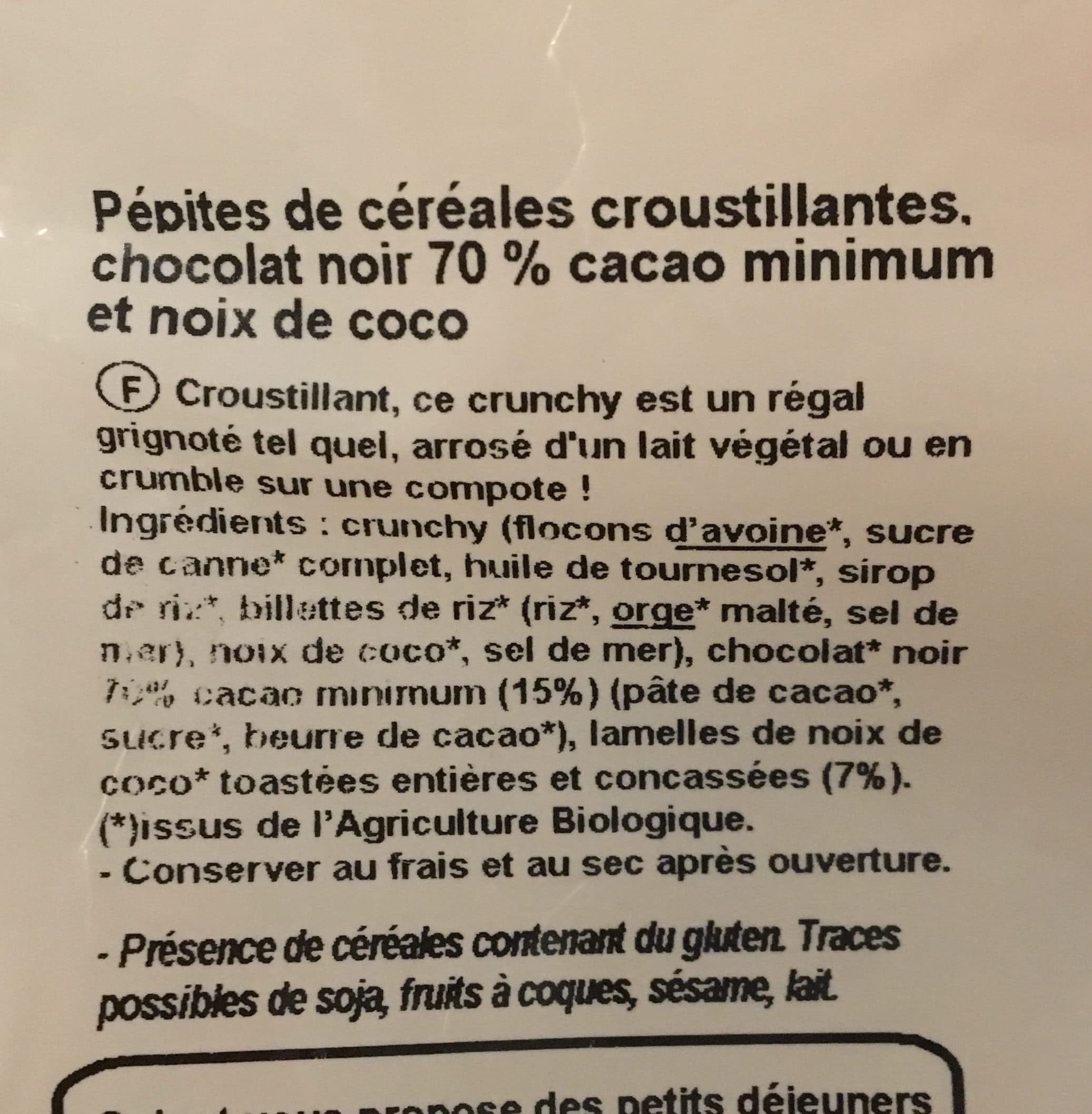 Celnat Crunchy chocolat coco packshot