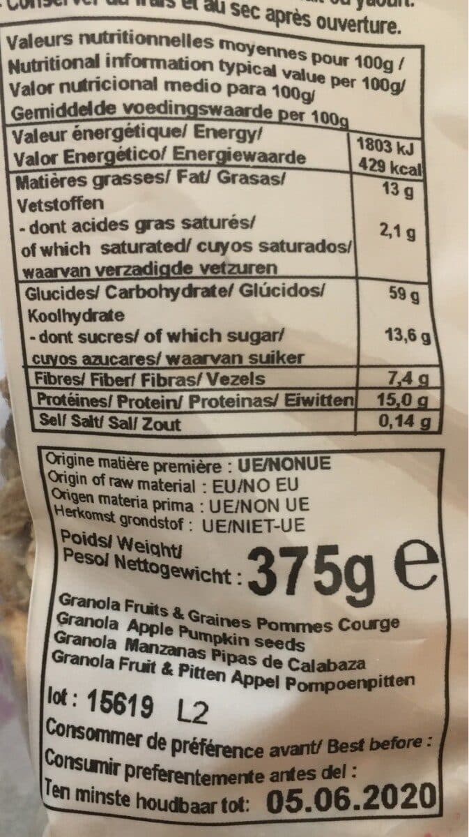 Celnat Granola fruits & graines packshot