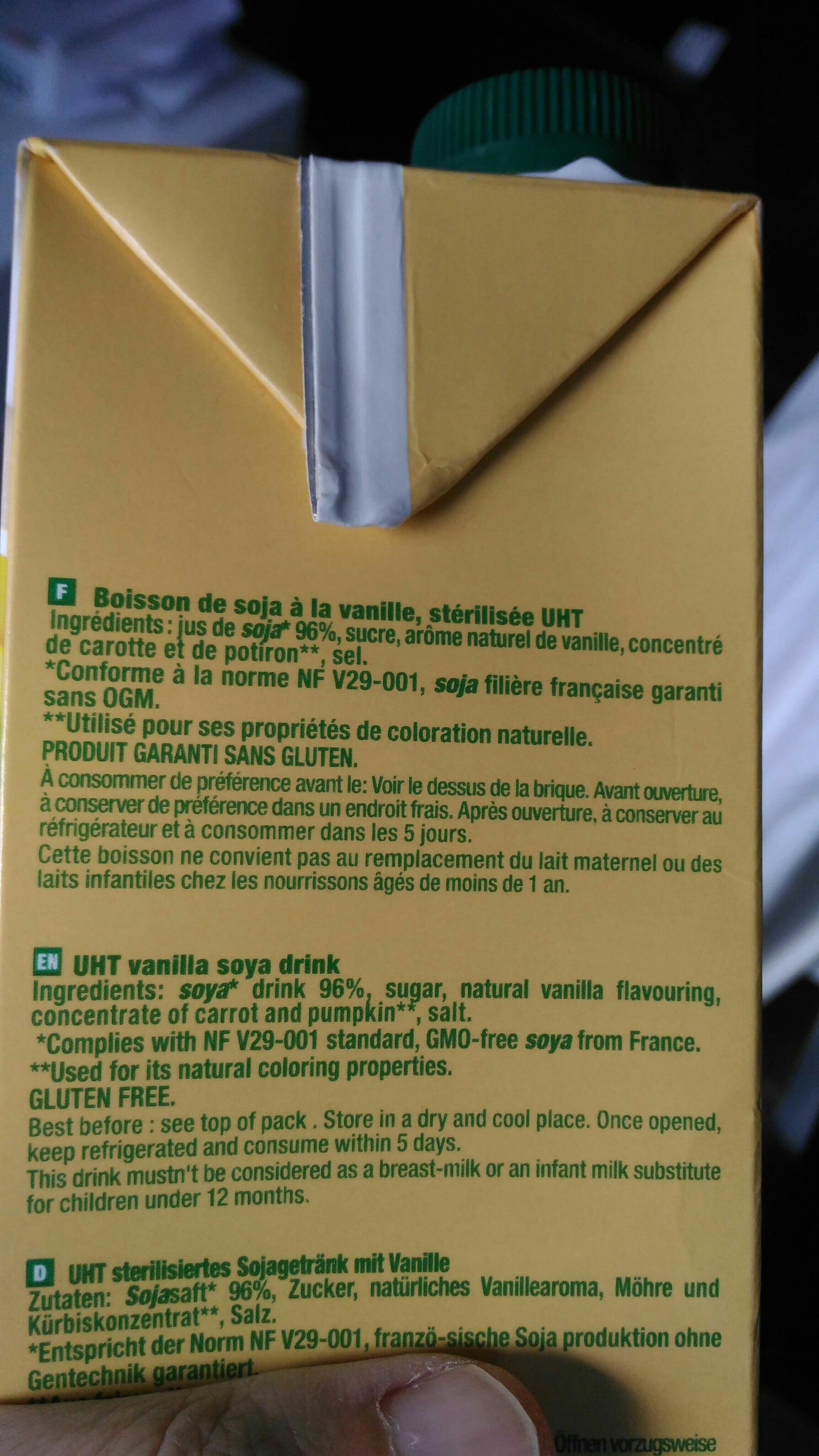 Sojasun Boisson de Soja à la vanille, stérilisée UHT packshot
