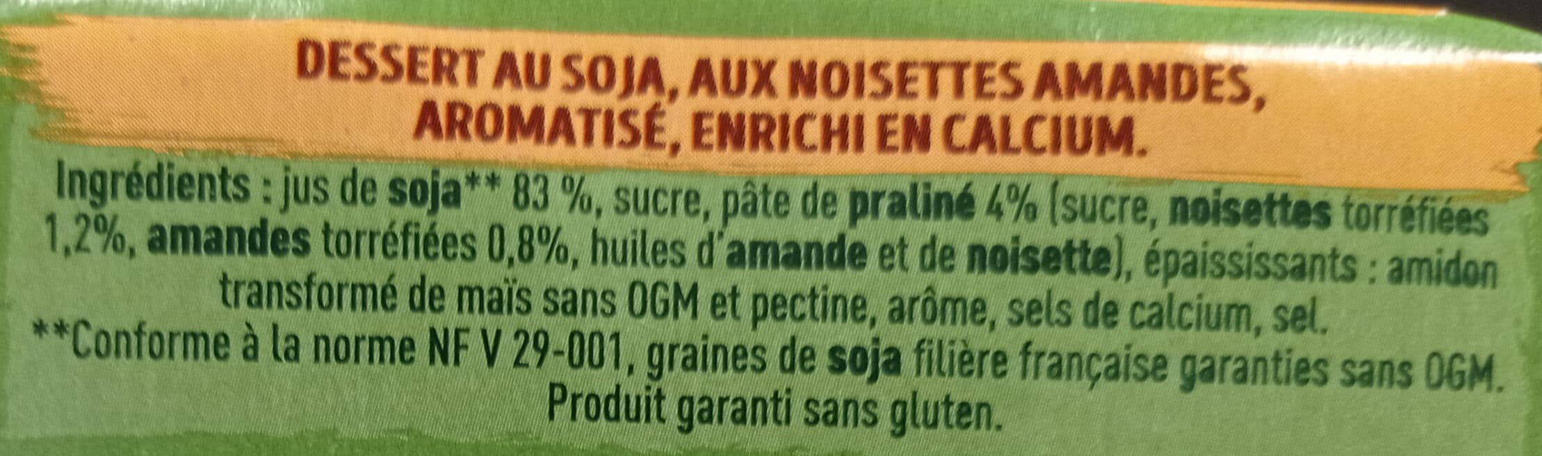 Sojasun Dessert végétal Noisette-Amande 4 x 100 g packshot