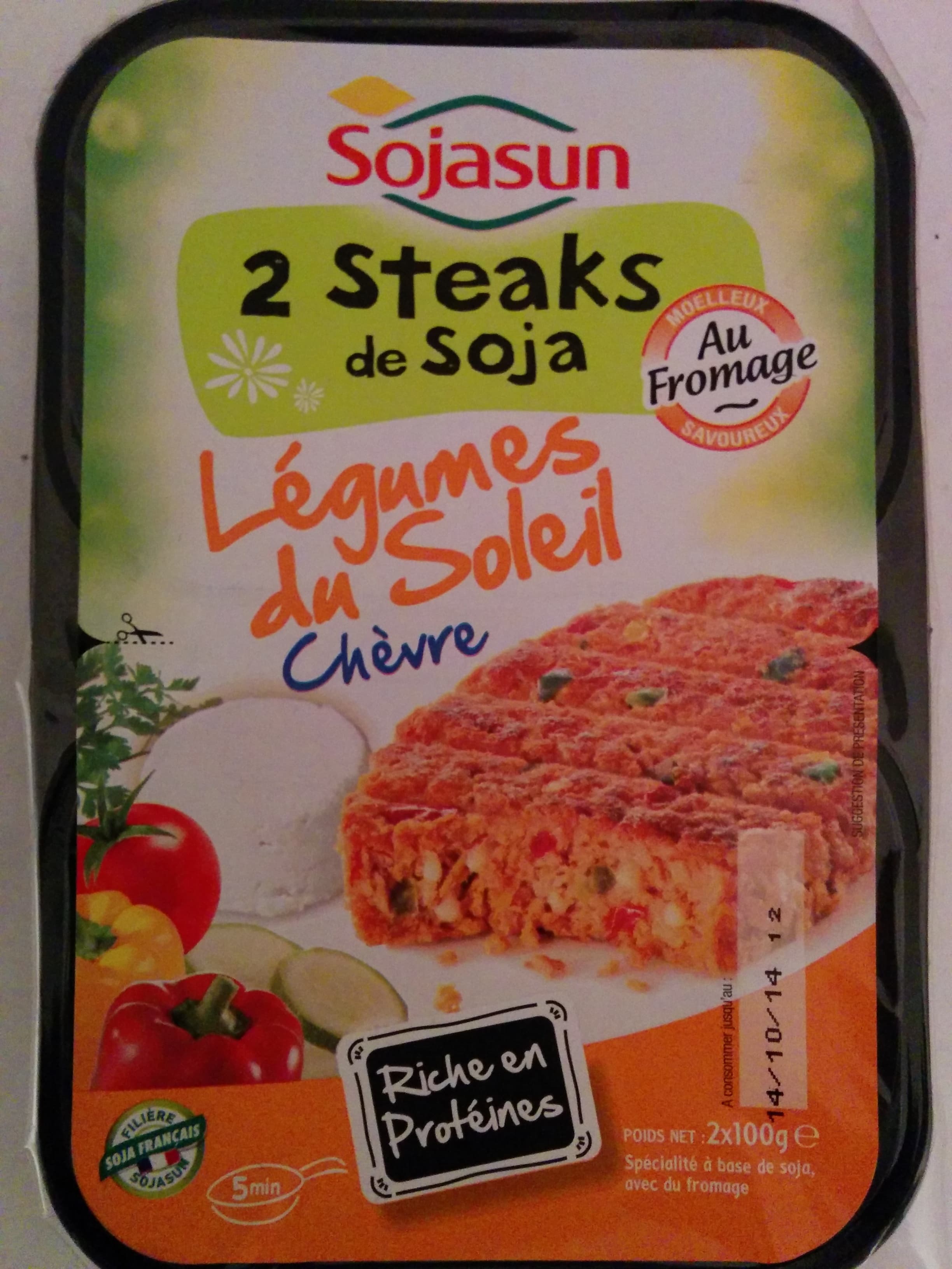 Sojasun Steaks de soja légumes du soleil chèvre packshot