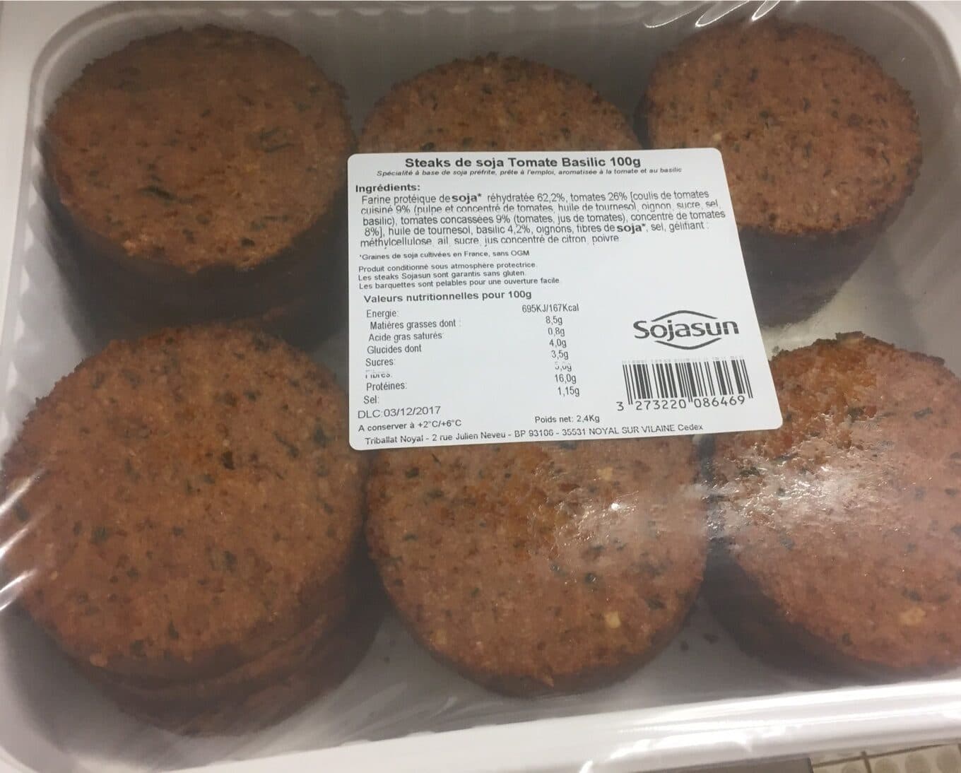 Sojasun Steaks de Soja Tomate / Basilic packshot