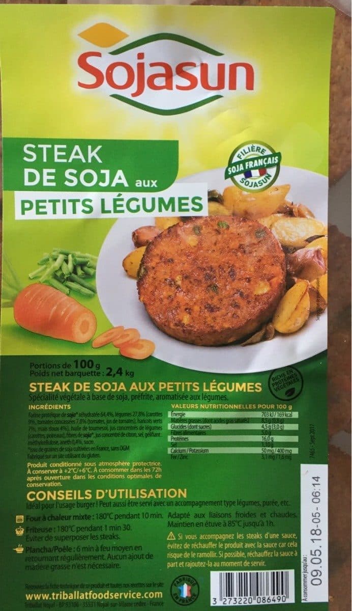 Sojasun Steak De Soja Aux Petits Légumes packshot