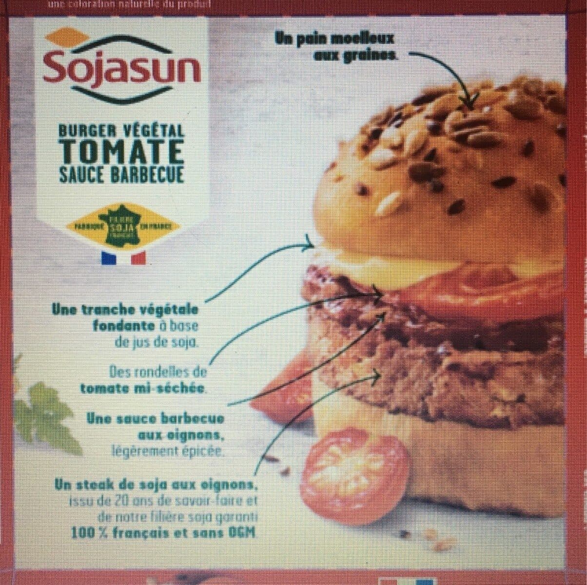 Sojasun Burger vegetal tomate barbecue packshot