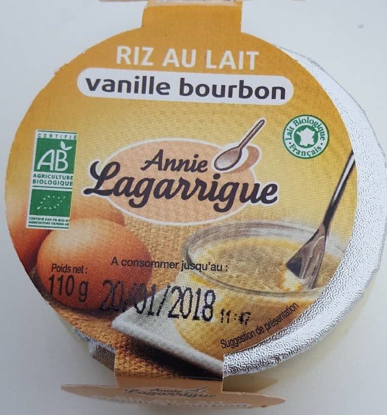 Annie Lagarrigue Riz au Lait Vanille Bourbon packshot