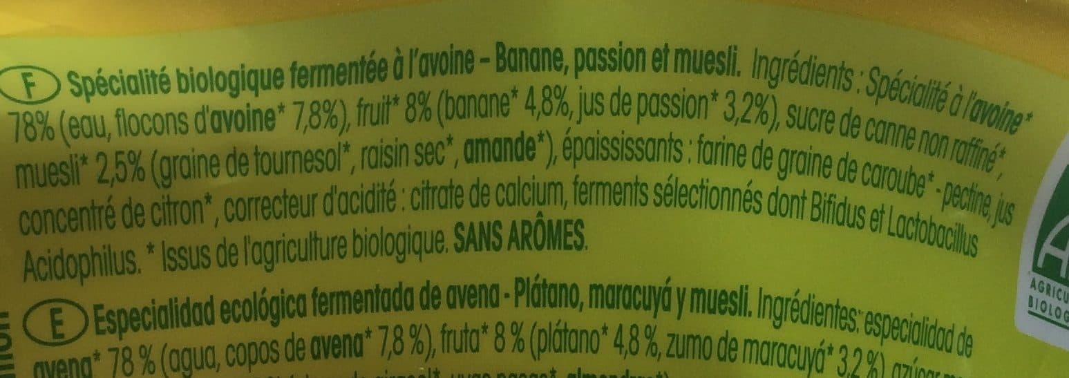 Sojade Dessert Di Avena Tipo Porridge Muesli E Passion Fruit-banana, Con Fermenti packshot