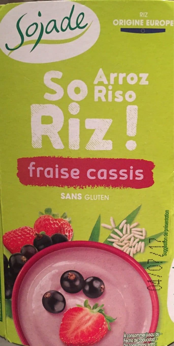 Sojade Délice de Riz Fraise cassis packshot
