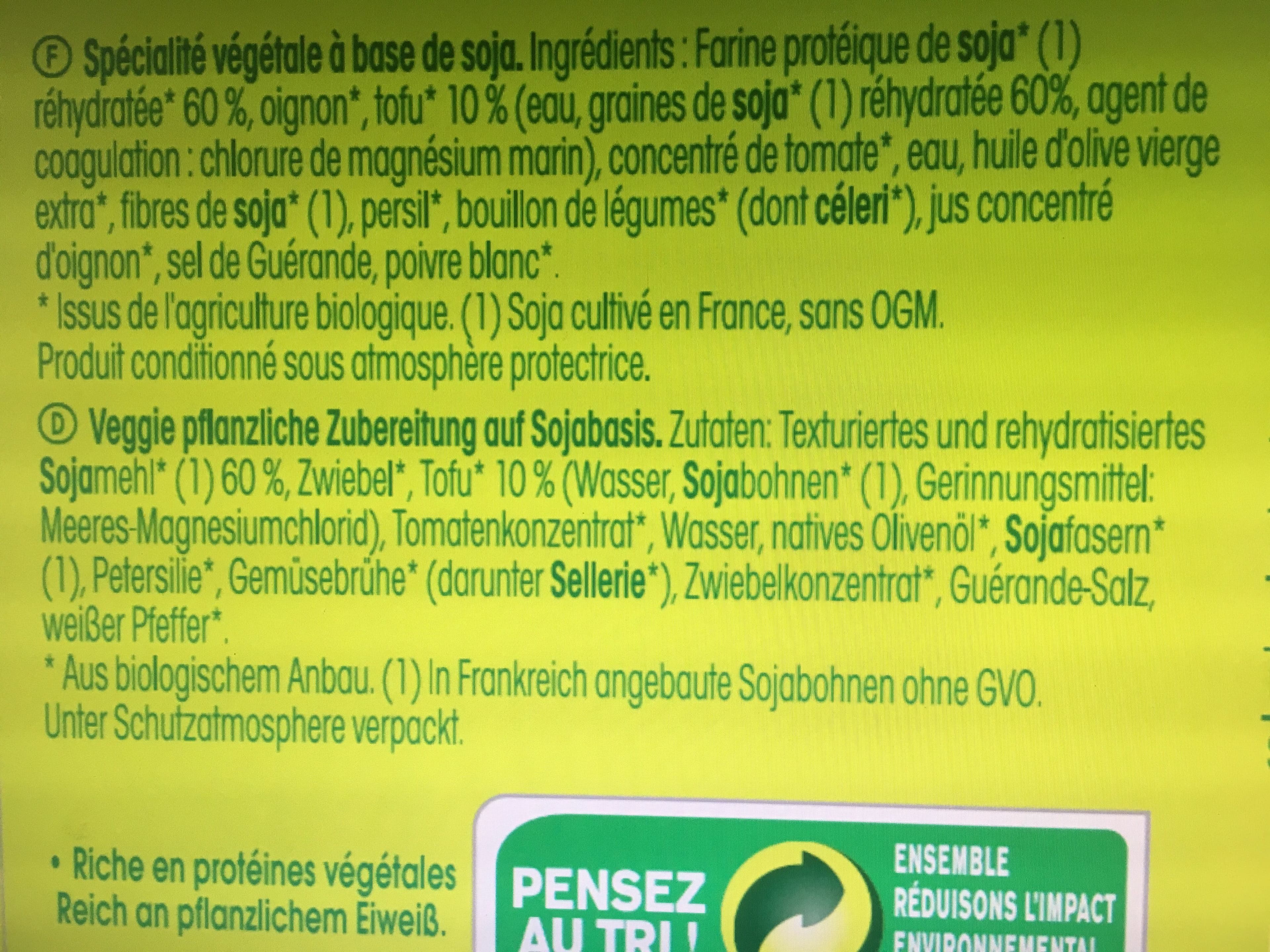 Sojade Farce végétale packshot