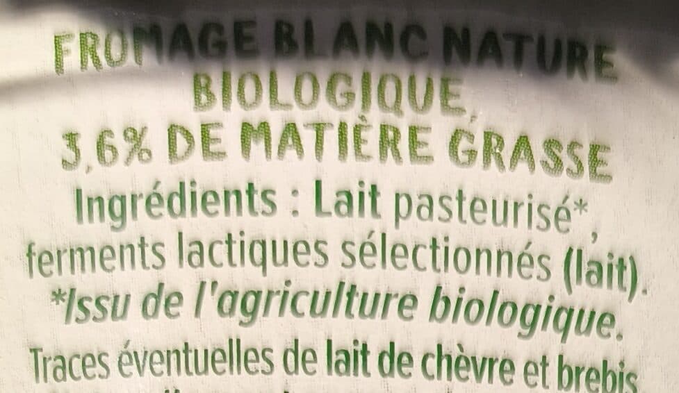Vrai Fromage blanc packshot