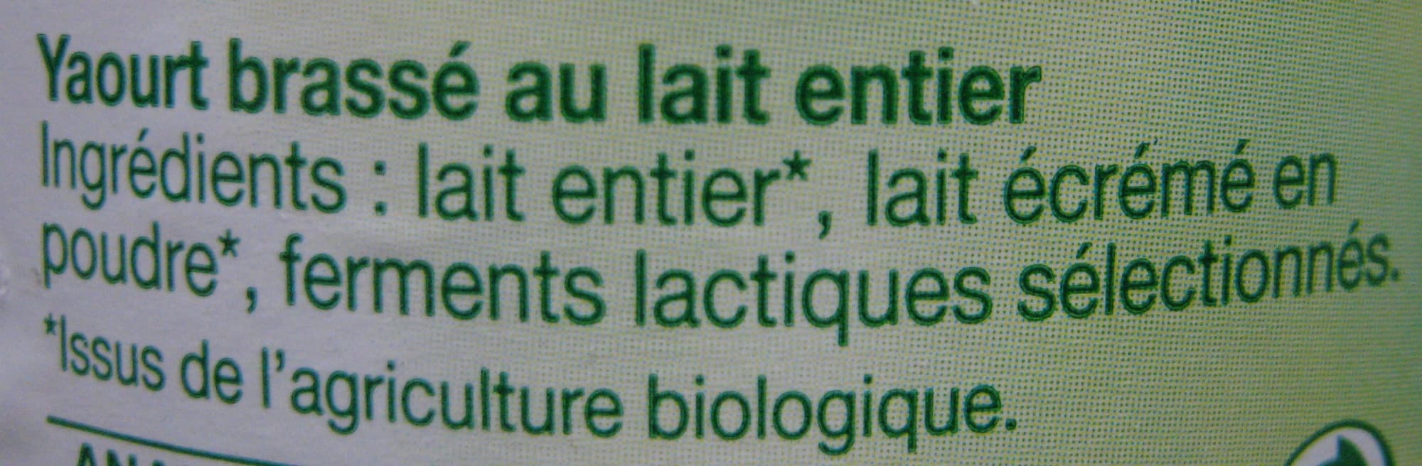 Vrai Yaourt brassé nature Bio packshot