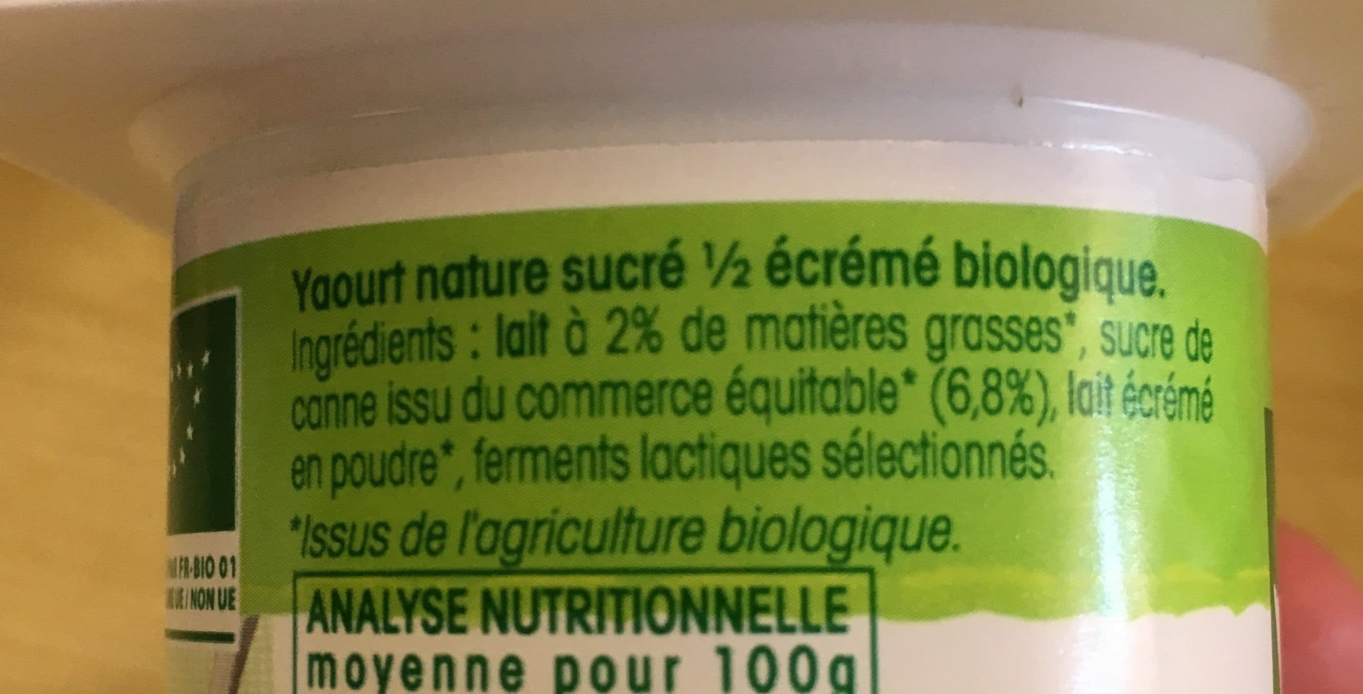 Vrai Yaourt Nature Sucre de canne packshot
