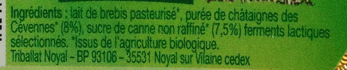 Vrai Yaourt bio au lait de brebis Châtaignes des Cévennes packshot
