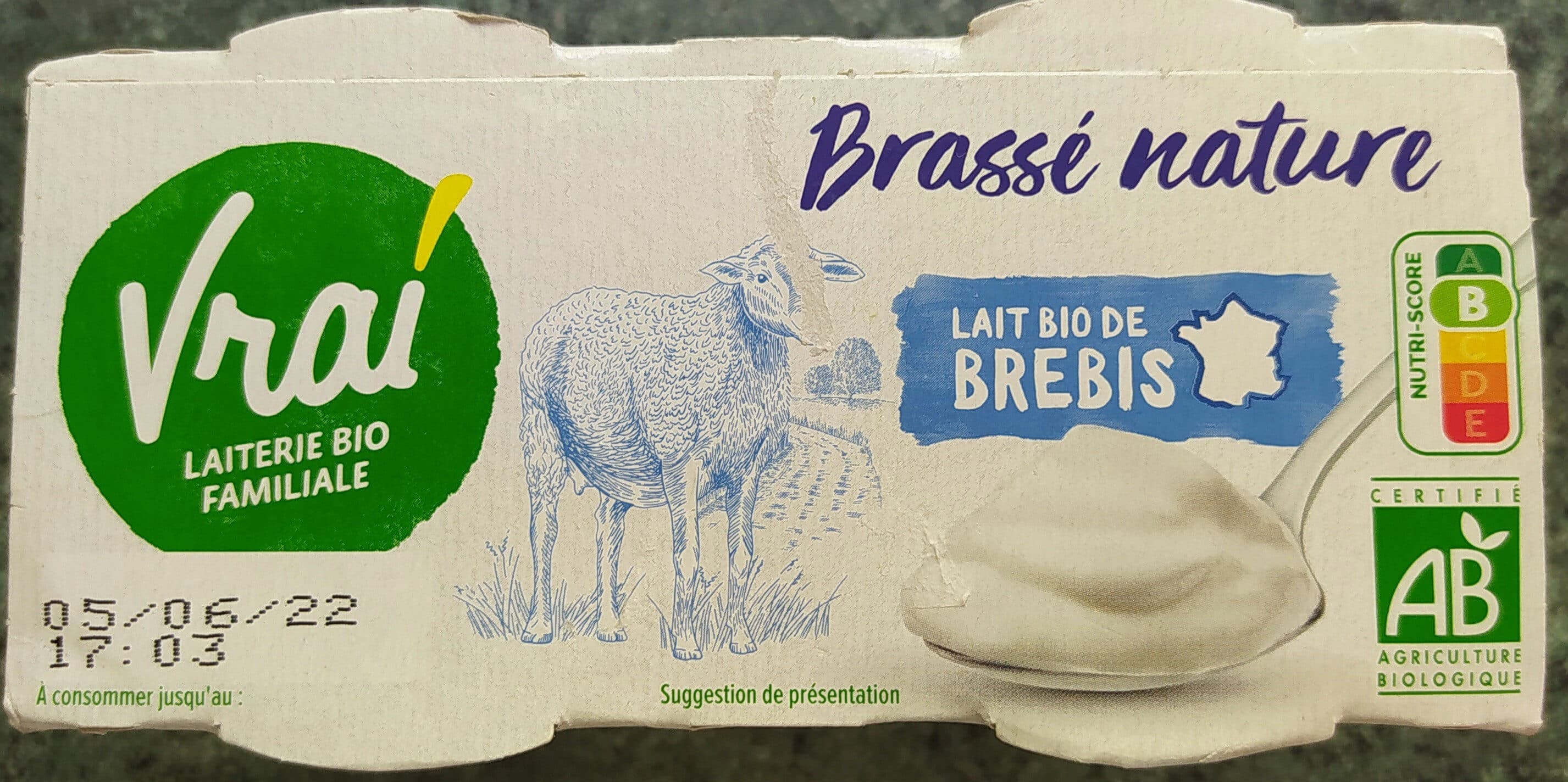 Vrai Brassé nature brebis packshot