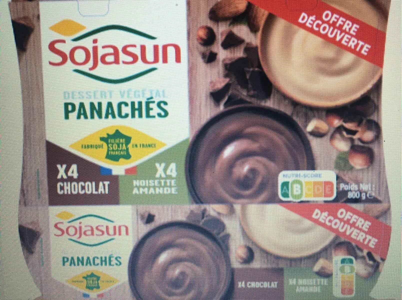 Sojasun Dessert vegetal panachés : 4 chocolat 4 noisette amande packshot