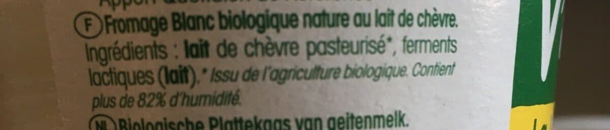 Open Food Facts Fromage blanc au lait de chèvre packshot