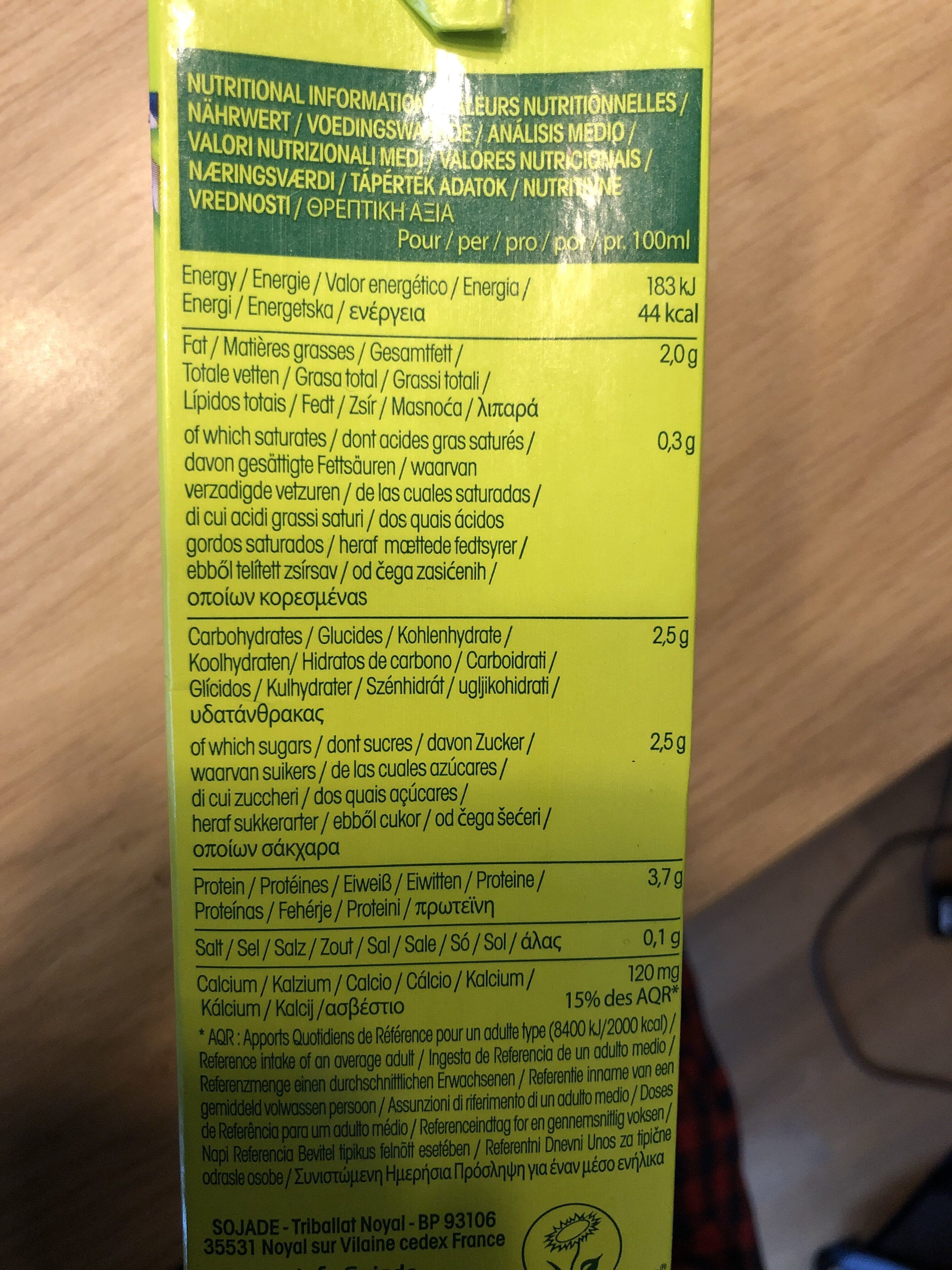 Sojade Leche Soja Calcio 1LT Sojade packshot