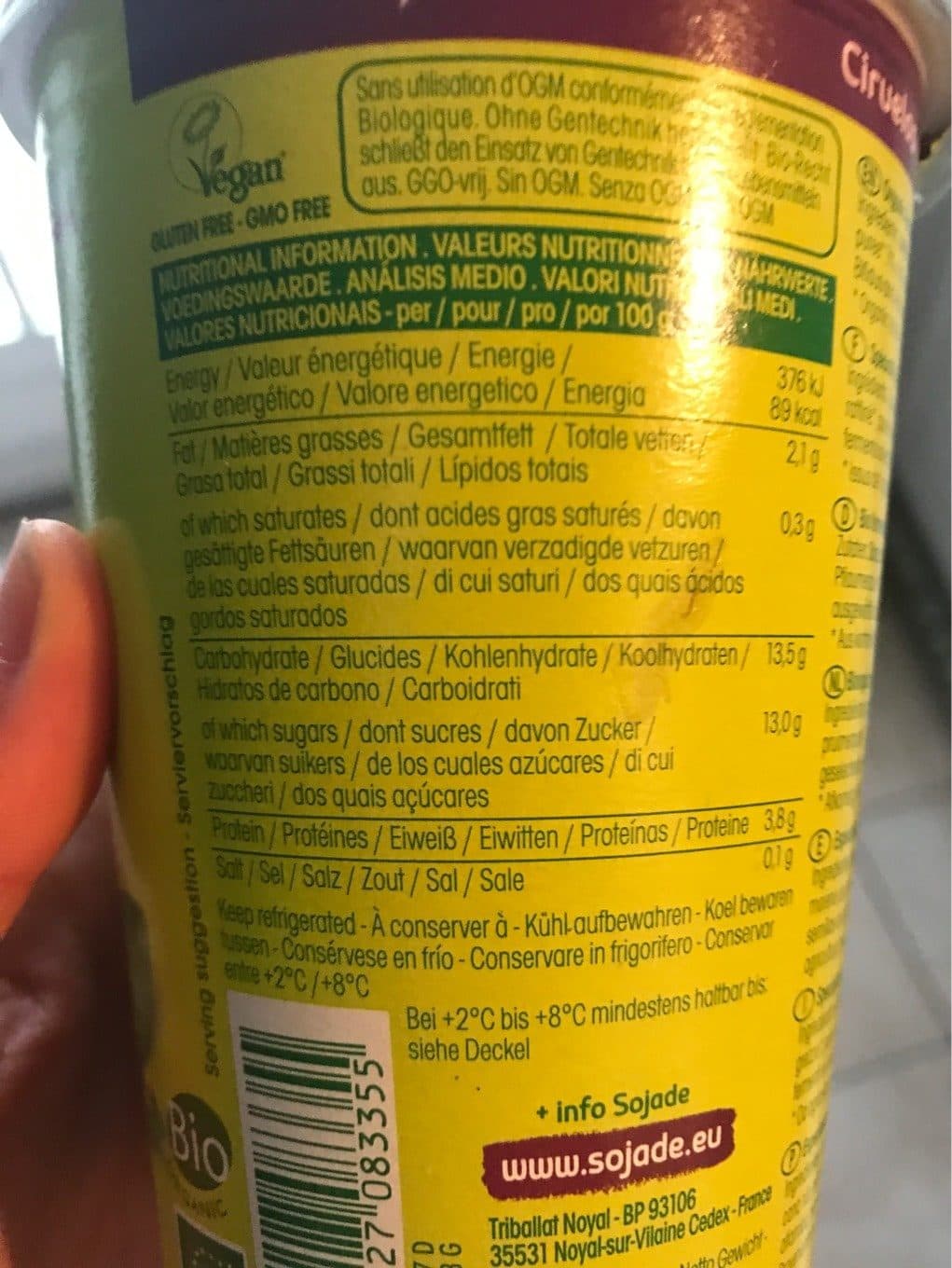 Sojade Bio Soja Spezialität Pflaume packshot