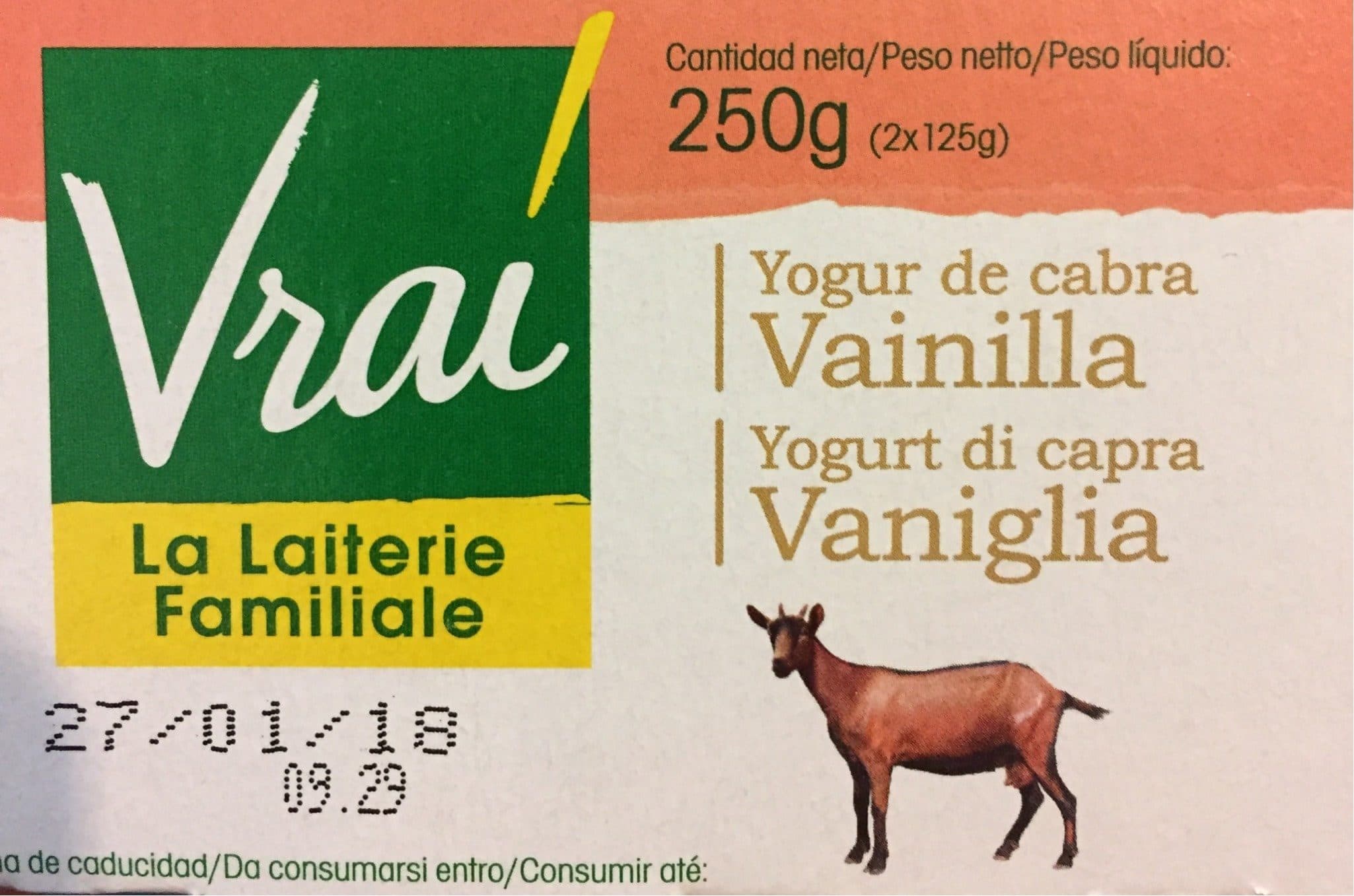 Vrai Yogur de cabra vainilla packshot