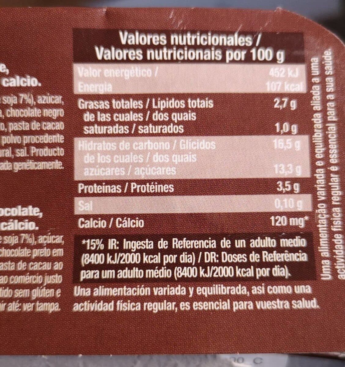 Sojasun Postre vegetal de soja plaisir chocolate sin lactosa packshot