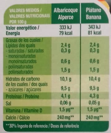 Sojasun Petit maxi albaricoque plátano packshot